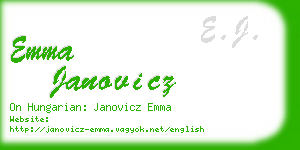 emma janovicz business card